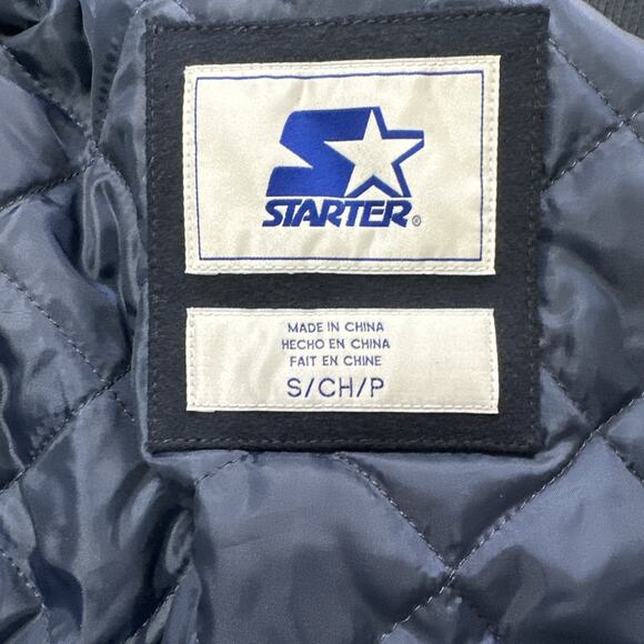 🔥Starter Dallas Cowboys Varsity Bomber Jacket Men’s Small Navy Blue MSRP $450 - Picture 8 of 16